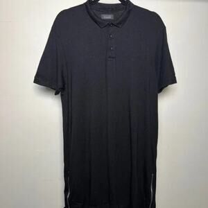 ZARA MAN EXTRA LONG MENS SHORT SLEEVE POLO WITH SIDE ZIPPERS
